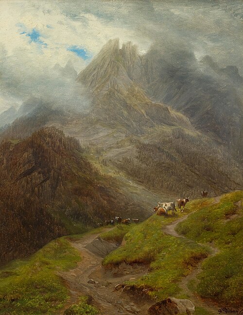 Weidende Kühe auf der Schwarzwaldalp bei Roslaui mit Engelhörner im Hintergrund, , François Diday