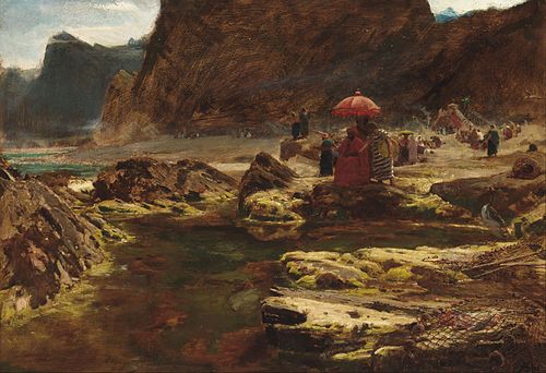 The Sultan and his camp by the enchanted ..., 1888, Albert Goodwin