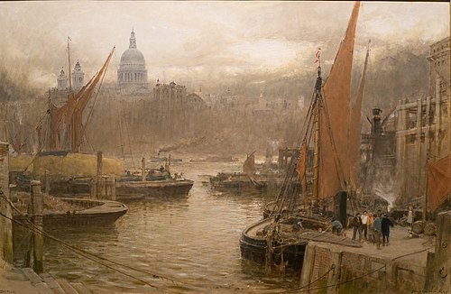 La cathédrale Saint-Paul vue du sud, 1898, Albert Goodwin