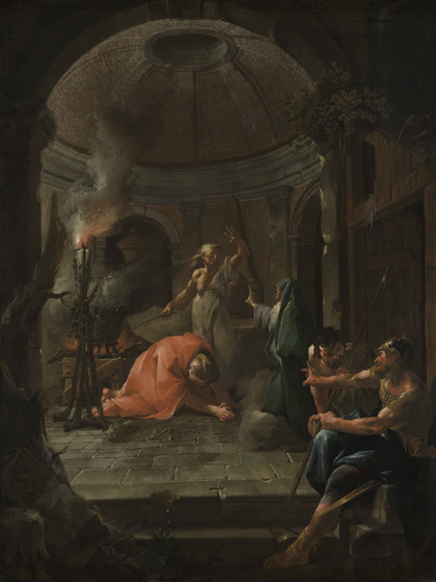 König Saul und die Hexe von Endor, 1745, Paul Troger