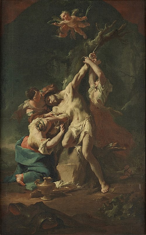 St Sebastian and the Women, 1746, Paul Troger
