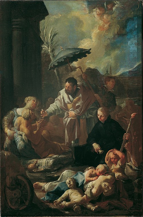 Der heilige Franz Xaver unter den Pestkranken in Goa, 1749, Paul Troger