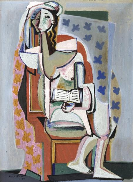 Žena v křesle s knihou, 1930, Emil Filla