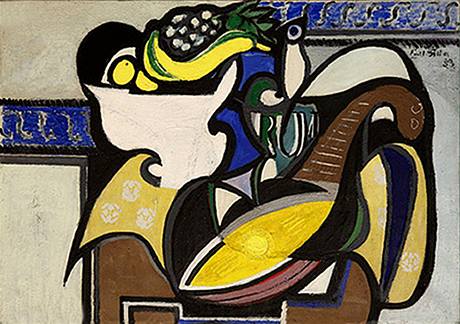 Zátiší s mandolínou a miskou ovoce, 1933, Emil Filla