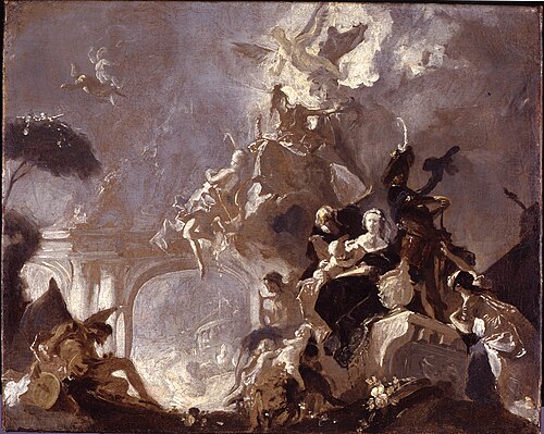 Draft for a ceiling painting, 1759, Franz Anton Maulbertsch