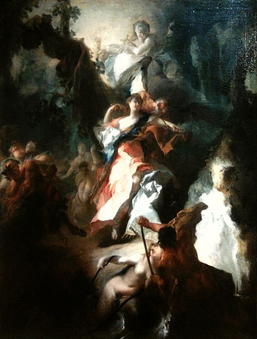 Diane, Apollo et Saturne (détail)., 1750, Franz Anton Maulbertsch