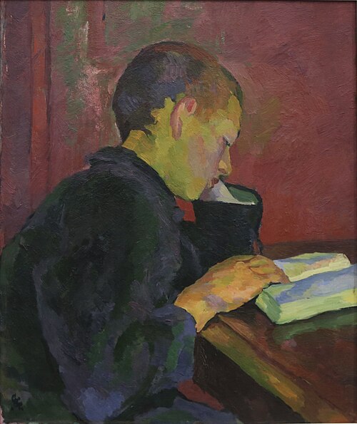 Alberto Giacometti lisant, 1914, Giovanni Giacometti