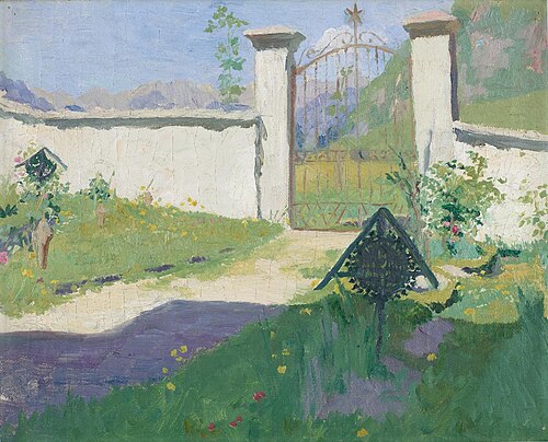 Im Friedhof der Kirche San Giorgio bei Borgonovo, 1894, Giovanni Giacometti