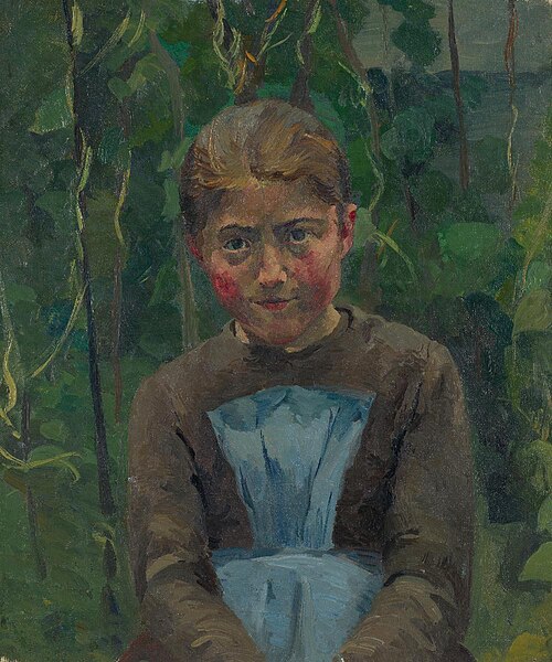 Sitzendes Mädchen im Grünen, 1890, Giovanni Giacometti