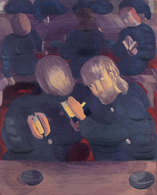 Vorbereitung. Studie mit sich Zuneigenden VI, 1929, Otto Meyer-Amden