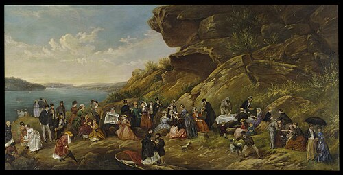 A day's picnic on Clark Island, Sydney Harbour, 1870, 1870, Montague Scott