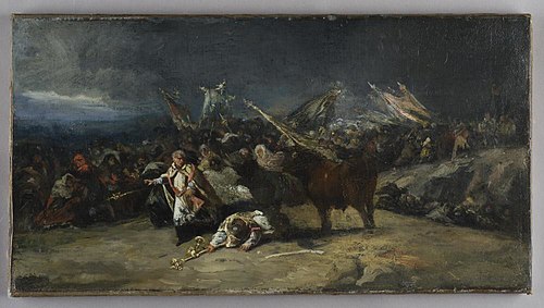 Procession Attacked by a Bull, 1860, Eugenio Lucas Velázquez