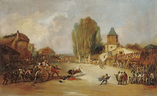 Goring at a Village Bullfight, 1855, Eugenio Lucas Velázquez