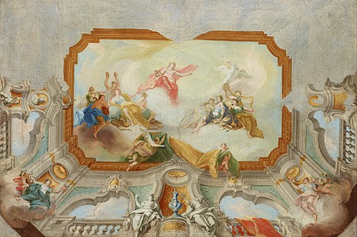 Apollo with the Muses – Project for a Plafond, 1729, Daniel Gran