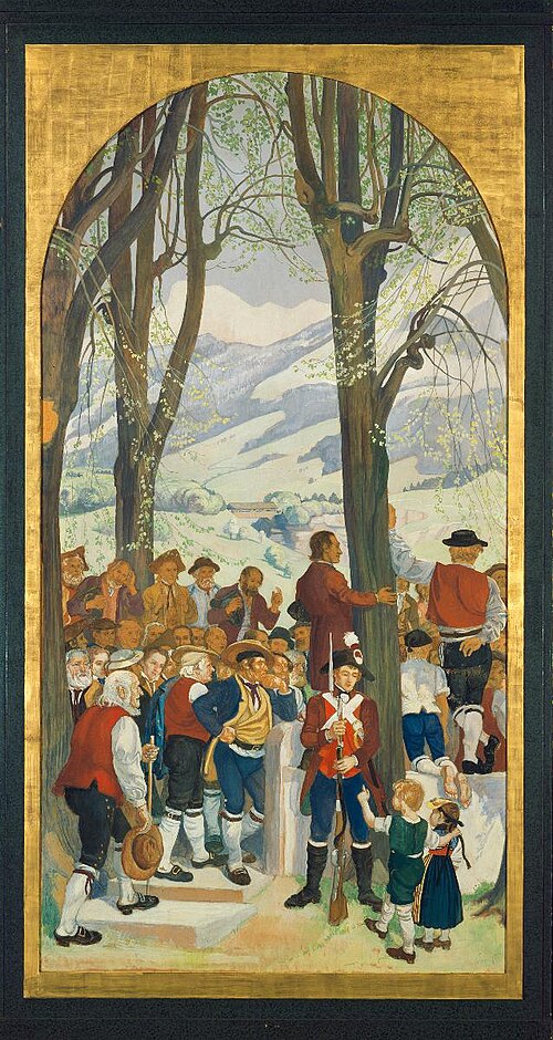 Obwaldner Landsgemeinde [zweites Bild, Mitte links], 1911, Albert Welti