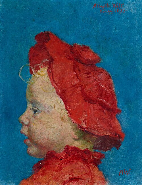 Albertli, vor blauem Grund, 1895, Albert Welti