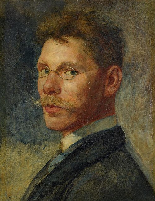 Selbstbildnis mit Brille, 1890, Albert Welti