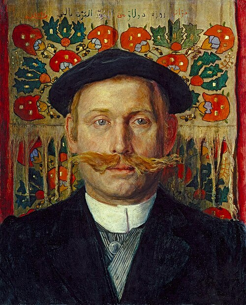 Bildnis Franz Rose von Döhlau vor orientalischem Tuch, 1897, Albert Welti