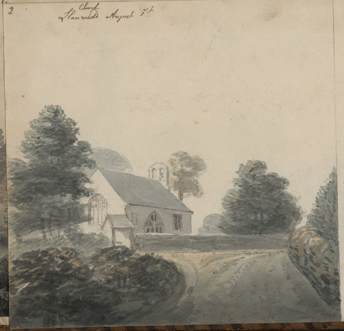 Church, Llanrudd, 1805, Moses Griffith