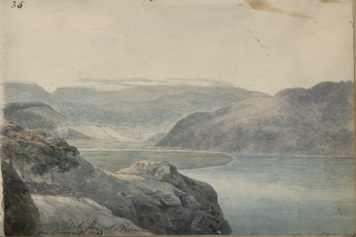 Dolgellau from Barnmouth Road, 1805, Moses Griffith