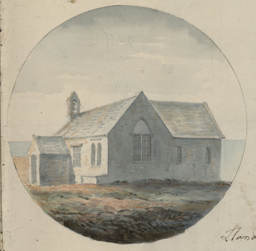 View of Llanddywa, 1805, Moses Griffith