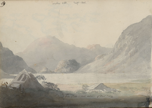 Dinas Emrys and Lake, 1805, Moses Griffith