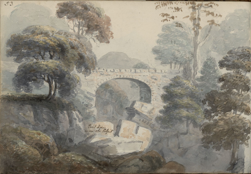 Pont Ddu near the Pulpit, 1805, Moses Griffith