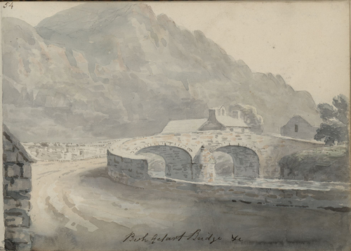 Bedd Gelert Bridge, 1805, Moses Griffith