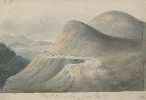 The road from Drws y Nant to Dolgellau, 1805, Moses Griffith