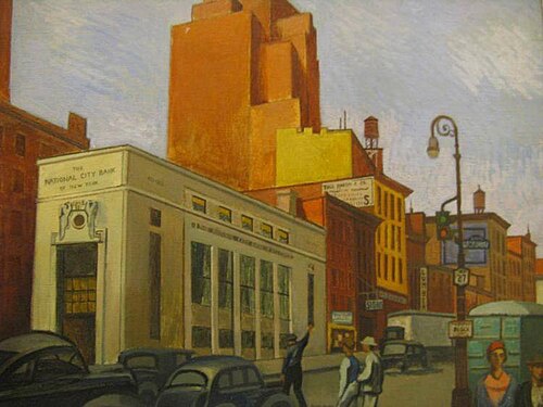 Canal Street and Broadway, N.Y.C., 1940, Moses Soyer
