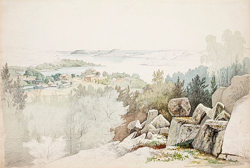 Tervus gård i Kronoborg, 1860, Magnus von Wright
