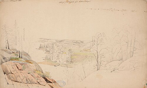 Landscape from Riilahti, 1862, Magnus von Wright