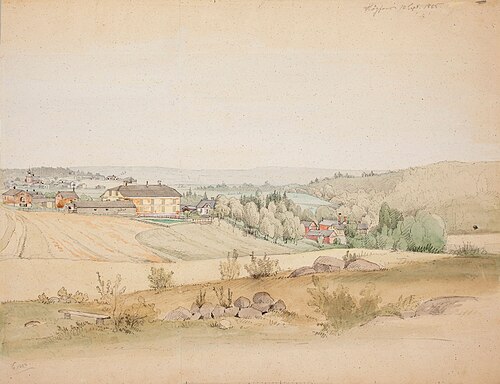 Landscape from Högfors, 1865, Magnus von Wright