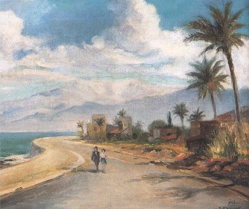 Corniche of Raʾ s Beirut, 1941, Moustafa Farroukh