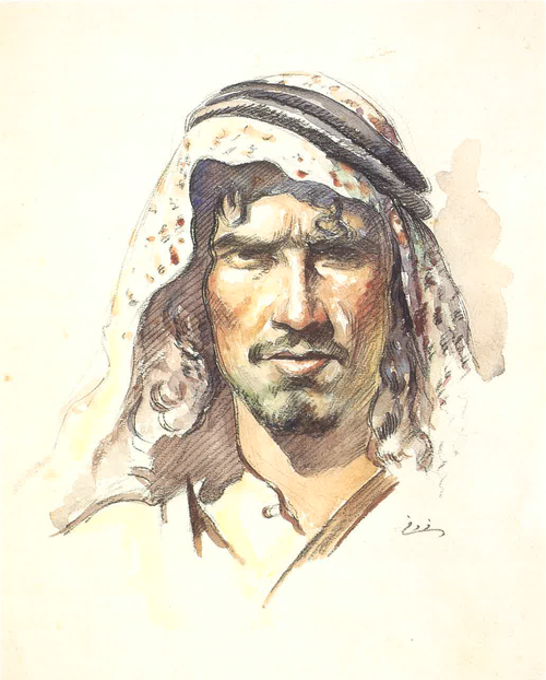 A Bedouin's Portrait, , Moustafa Farroukh