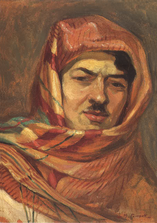Autoportrait with a Keffiyeh, , Moustafa Farroukh