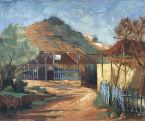A Coffee House at Chemlane, , Moustafa Farroukh