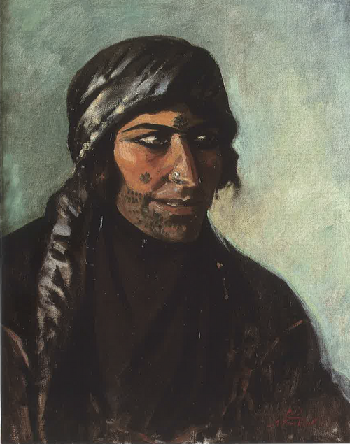 Portrait of a Bedouin Fortune teller, , Moustafa Farroukh