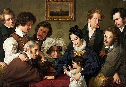 The Schadow Circle, 1830, Eduard Bendemann