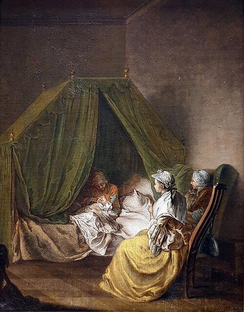 Childbed, 1759, Daniel Chodowiecki