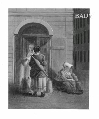 Selling milk, 1751, Daniel Chodowiecki