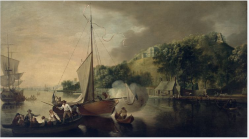 Boats on the River Lee below Tivoli, County Cork, 1785, Nathaniel Grogan