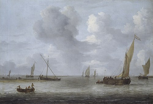A River Scene with Shipping, 1681, Arnoldus van Anthonissen