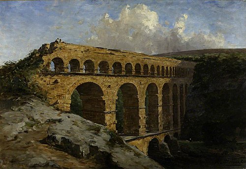 The Pont du Gard, 1883, Nathaniel Hone the Younger