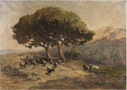 Goats and Pine Trees, South of France, , Nathaniel Hone the Younger