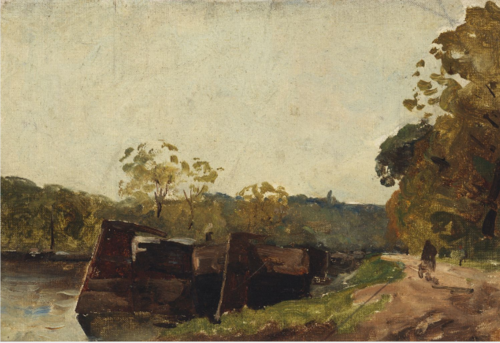 Barges on a River, , Nathaniel Hone the Younger