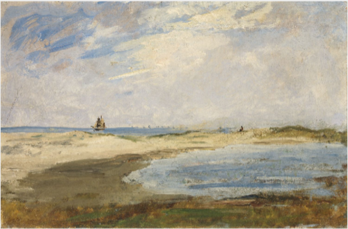 Spit of Sand with Boats beyond, , Nathaniel Hone the Younger