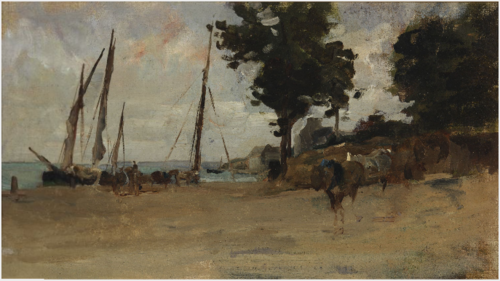 A Shore Scene, Furled Sails, , Nathaniel Hone the Younger