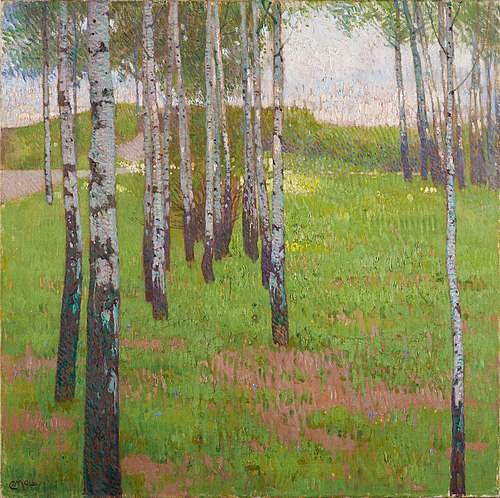 Birkenwäldchen im Abendlicht, 1902, Carl Moll
