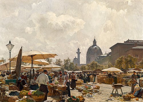 The Naschmarkt in Vienna, 1894, Carl Moll